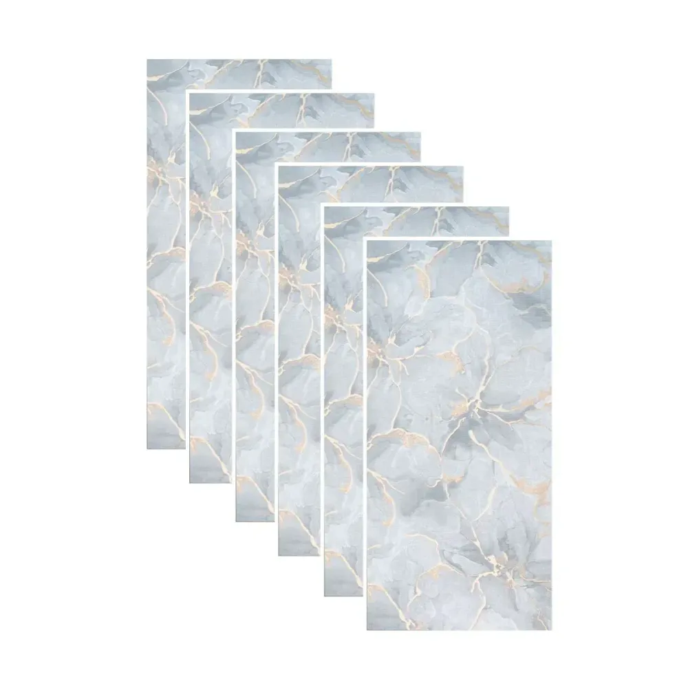 Set 6 panouri decorative autoadezive cu folie de aluminiu, efect marmura, suprafata acoperita 1.08 m², Naimeed D7111, 60x3...