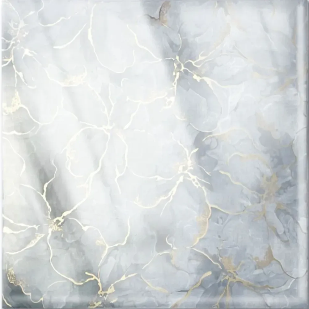 Set 6 panouri decorative autoadezive cu folie de aluminiu, efect marmura, suprafata acoperita 1.08 m², Naimeed D7111, 60x3...