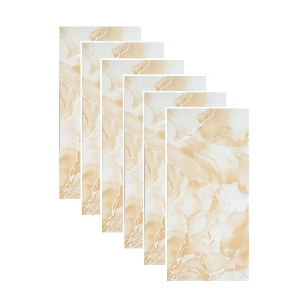Set 6 panouri decorative autoadezive cu folie de aluminiu, efect marmura, suprafata acoperita 1.08 m², Naimeed D7131, 60x3...
