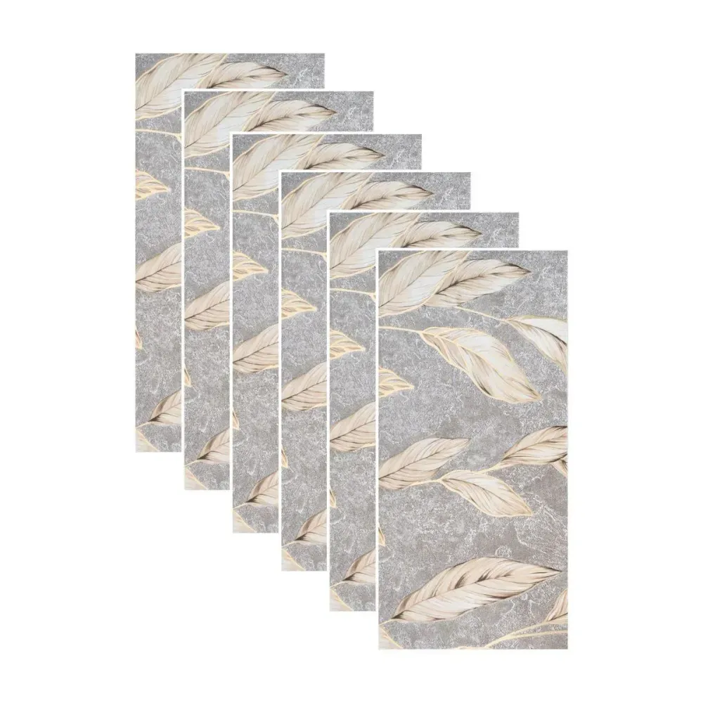 Set 6 panouri decorative autoadezive cu folie de aluminiu, efect marmura, suprafata acoperita 1.08 m², Naimeed D7114, 60x3...