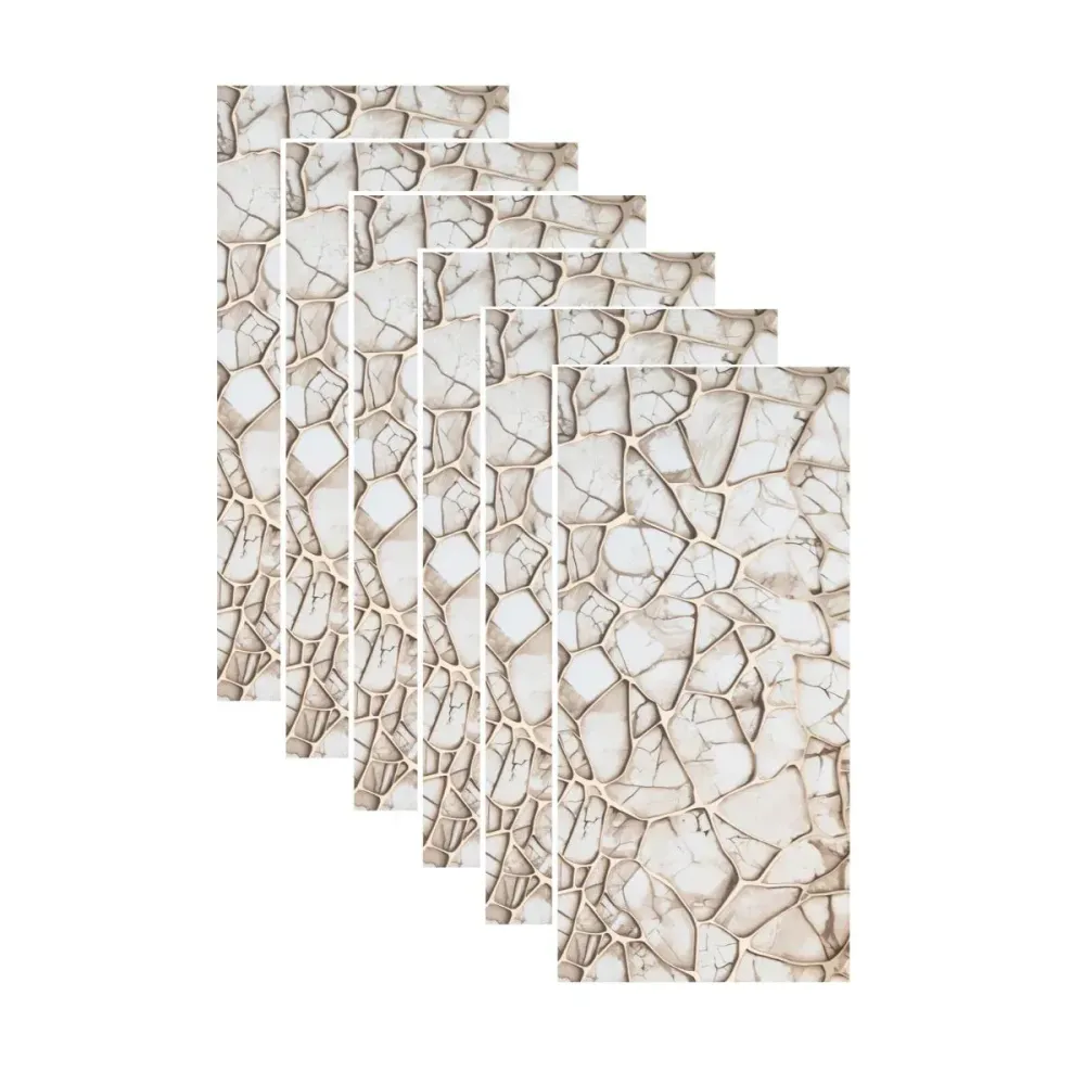 Set 6 panouri decorative autoadezive cu folie de aluminiu, efect marmura, suprafata acoperita 1.08 m², Naimeed D7120, 60x3...