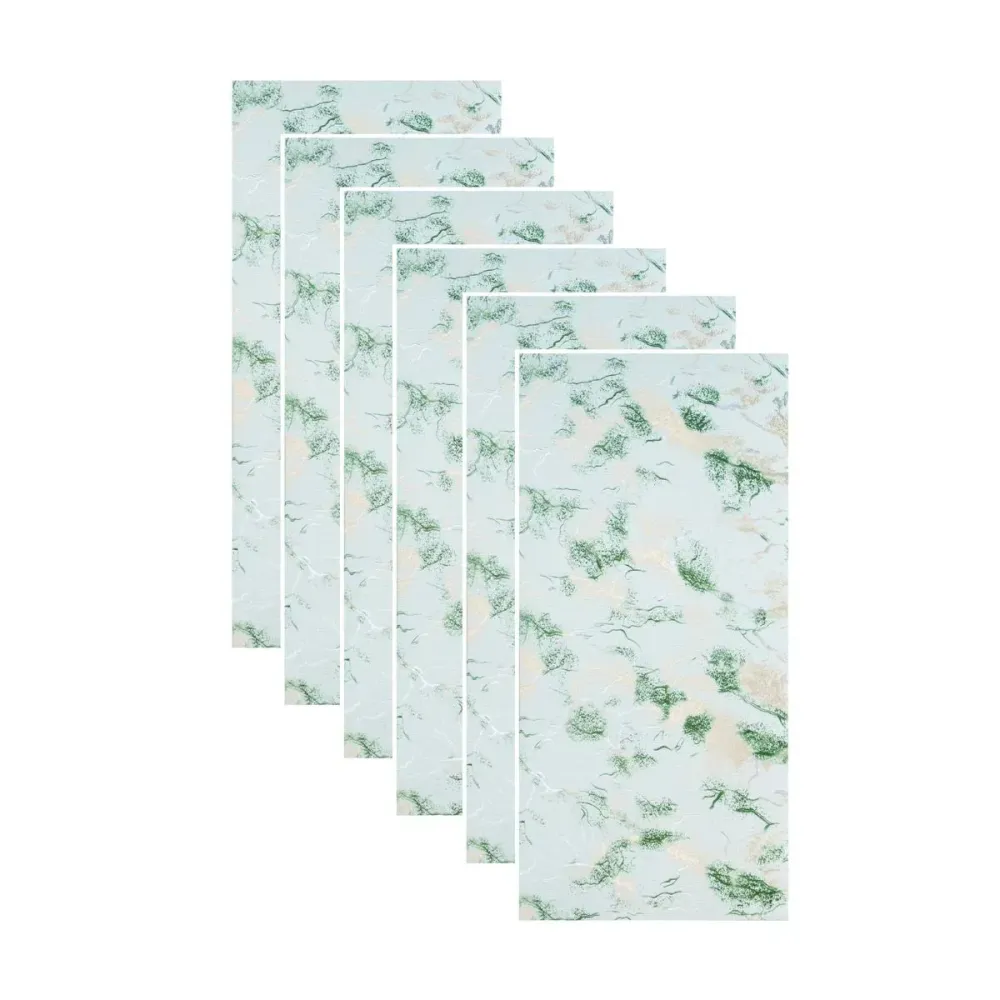 Set 6 panouri decorative autoadezive cu folie de aluminiu, efect marmura, suprafata acoperita 1.08 m², Naimeed D7117, 60x3...