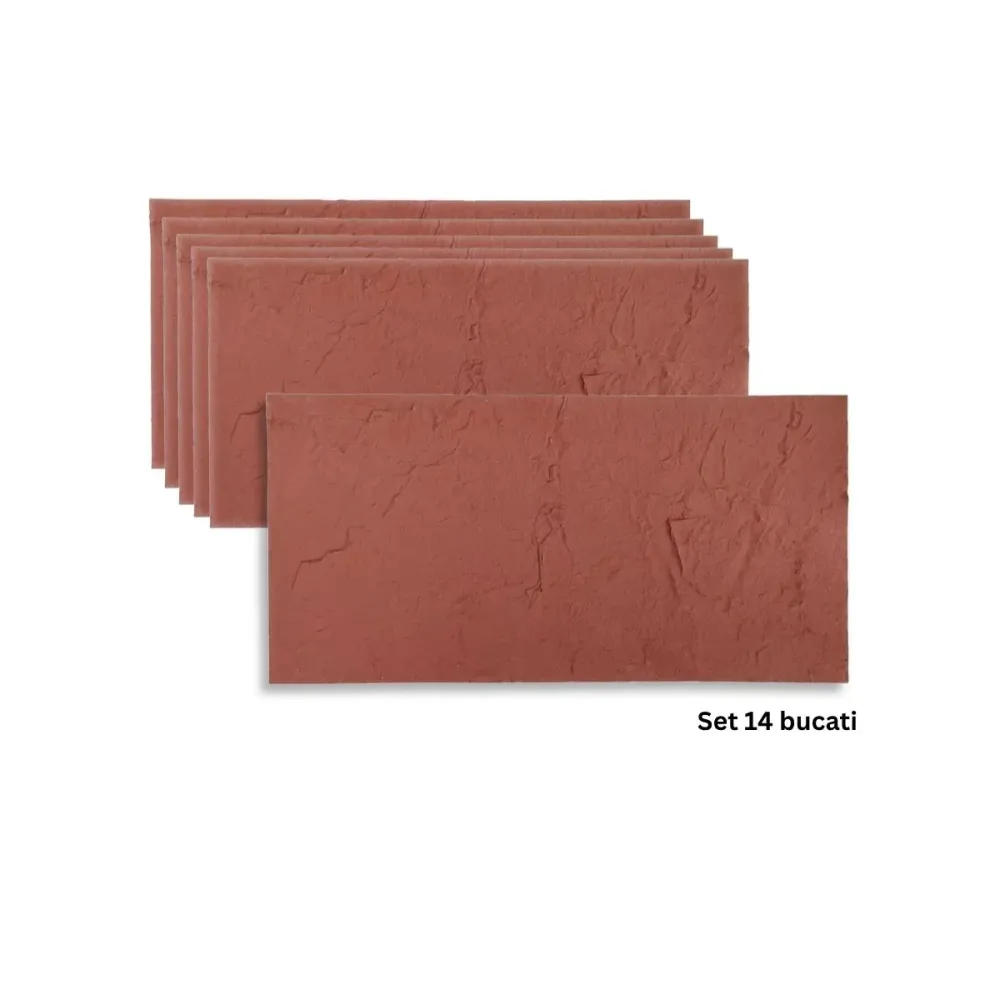 Set 14 panouri decorative din praf de piatra, Naimeed D7318, flexibile, ignifuge, strat protector ceramic, rezistente la r...