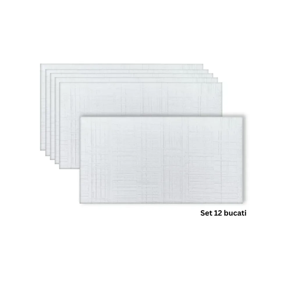 Set 12 panouri decorative din praf de piatra, Naimeed D7326, flexibile, ignifuge, strat protector ceramic, rezistente la r...
