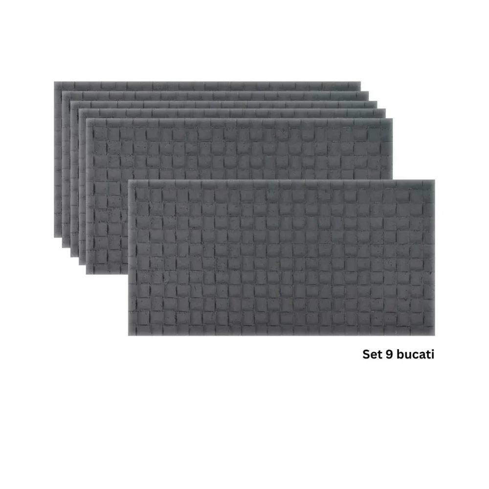 Set 9 panouri decorative din praf de piatra, Naimeed D7343, flexibile, ignifuge, strat protector ceramic, rezistente la ra...