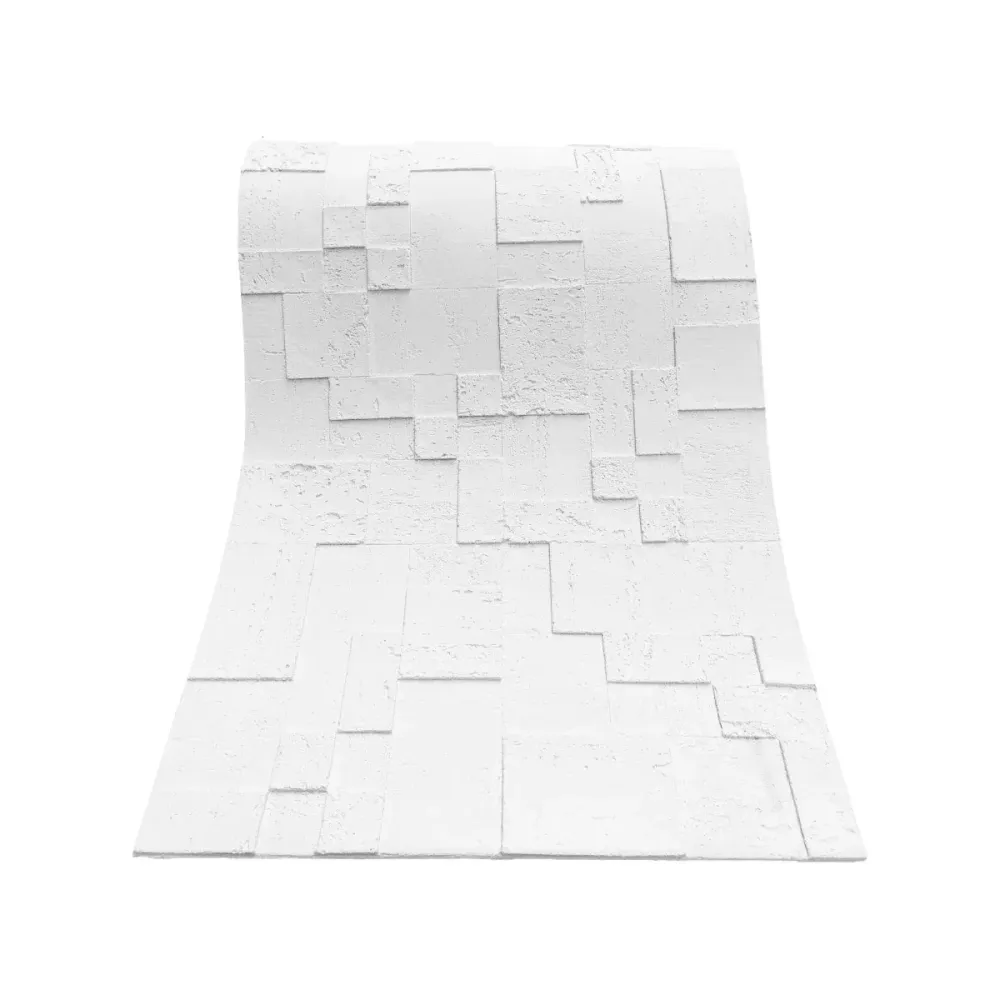 Set 12 panouri decorative din praf de piatra, Naimeed D7362, flexibile, ignifuge, strat protector ceramic, rezistente la r...