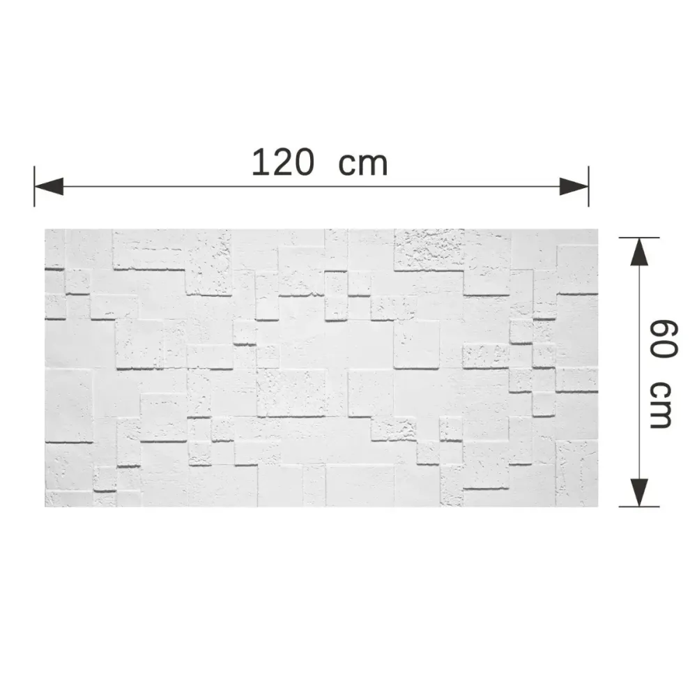 Set 12 panouri decorative din praf de piatra, Naimeed D7362, flexibile, ignifuge, strat protector ceramic, rezistente la r...