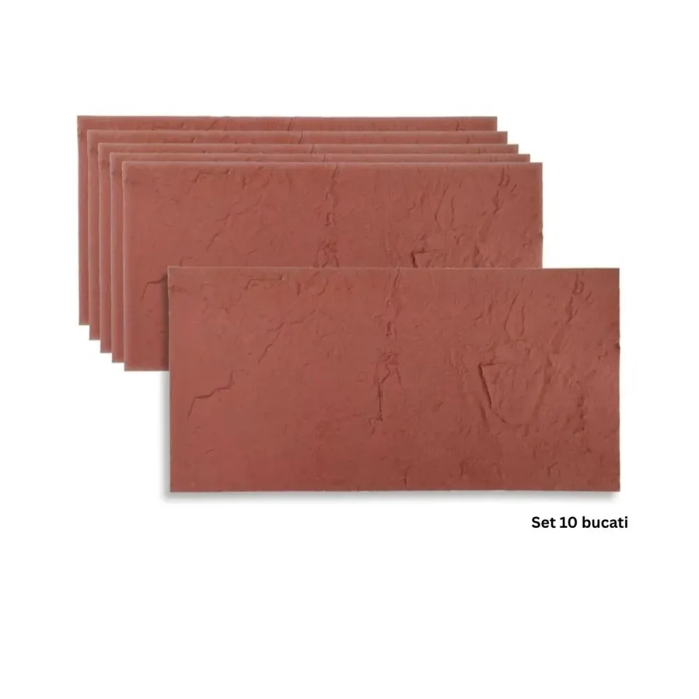 Set 10 panouri decorative din praf de piatra, Naimeed D7318, flexibile, ignifuge, strat protector ceramic, rezistente la r...
