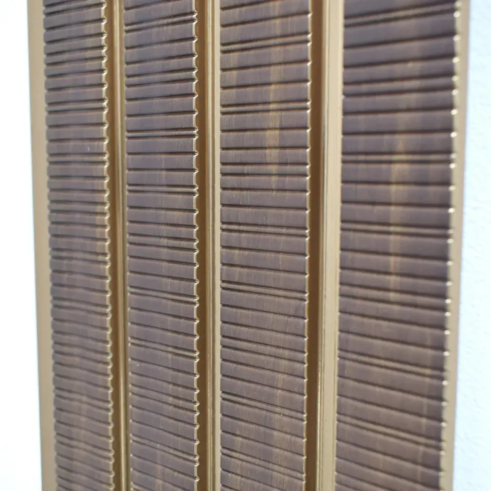 Set 5 panouri decorative, riflaj, polimer rigid, Naimeed D5473, 270x16x1cm, Maro/Auriu
