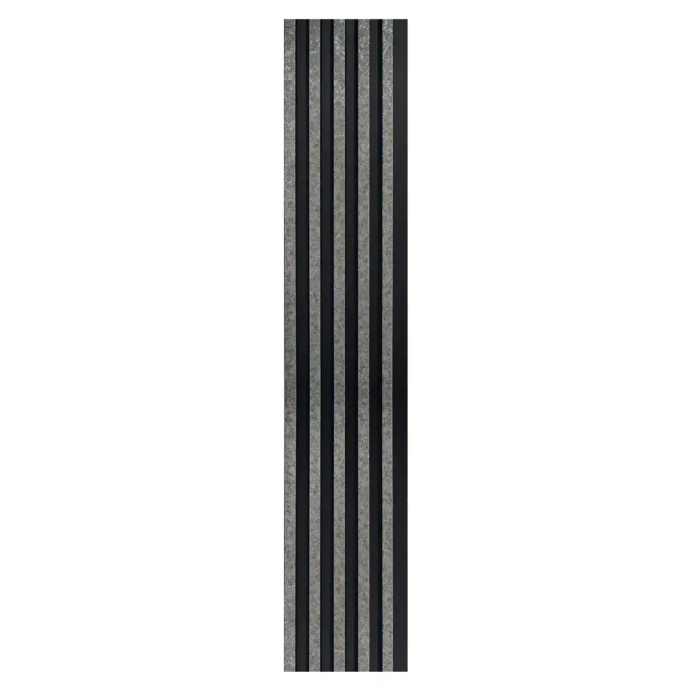 Set 5 panouri decorative, riflaj, polimer rigid, Naimeed D5494, 270x12x1cm, Negru/Gri