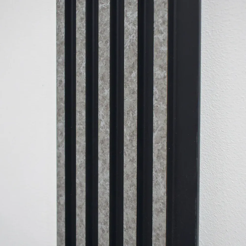 Set 5 panouri decorative, riflaj, polimer rigid, Naimeed D5494, 270x12x1cm, Negru/Gri