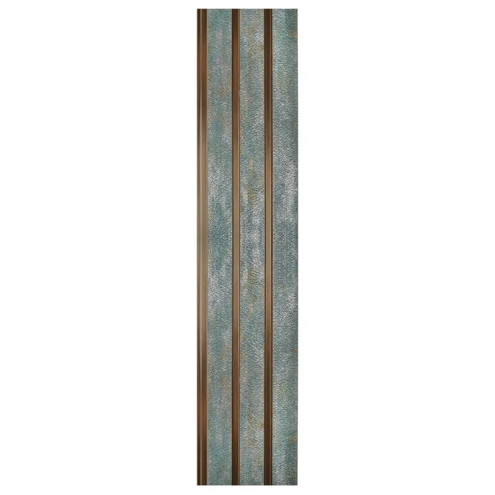 Set 5 panouri decorative, riflaj, polimer rigid, Naimeed D5481, 270x12x1cm, Verde/Auriu