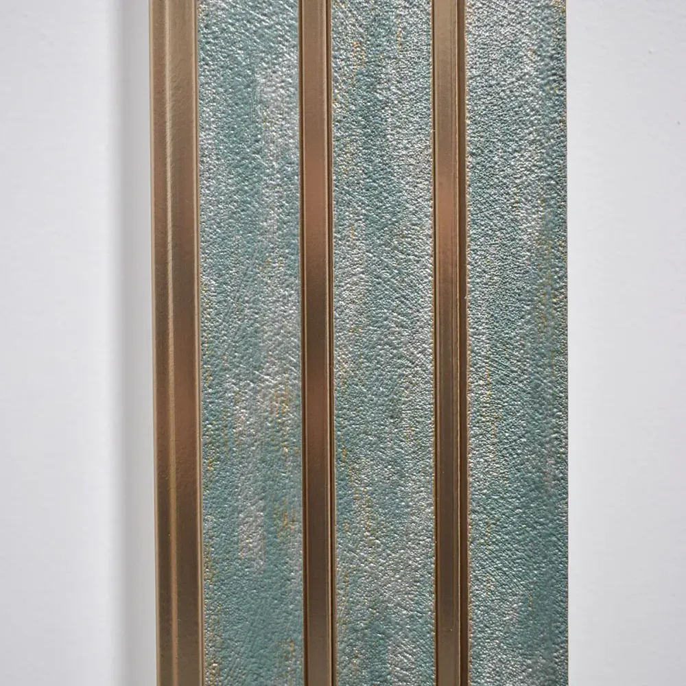Set 5 panouri decorative, riflaj, polimer rigid, Naimeed D5481, 270x12x1cm, Verde/Auriu
