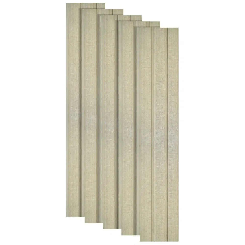 Set 5 panouri decorative, riflaj, polimer rigid, Naimeed D5482, 270x12x1cm, Crem deschis