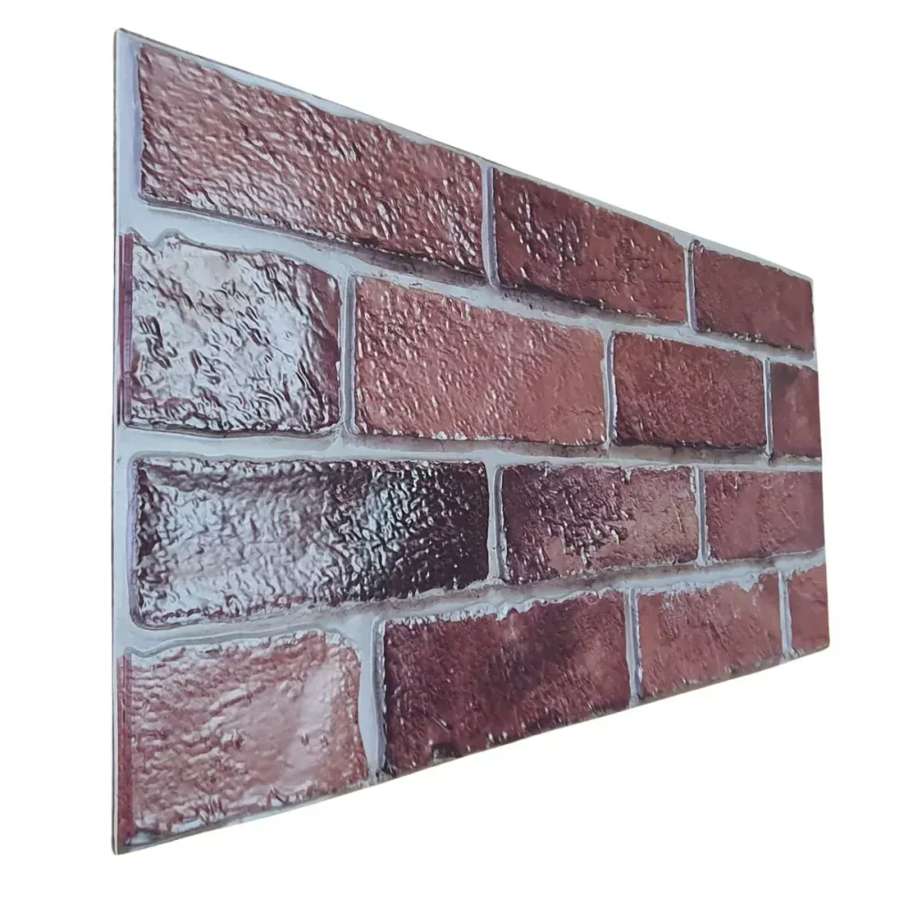 Set 12 panouri decorative, SXP + PVC, autoadezive, imitatie mozaic de caramida cu textura relief, Naimeed D2949-model-5, 6...