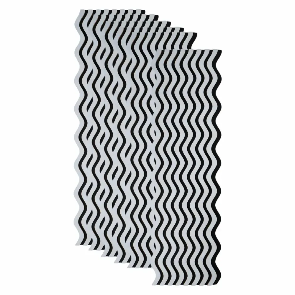Set 6 Panouri riflaj acustic decorativ, MDF si pasla, Naimeed D6245, 240x30x1.8cm, Gri
