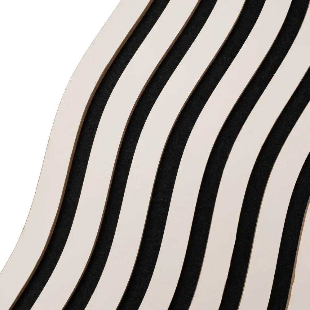 Set 3 Panouri riflaj acustic decorativ, MDF si pasla, Naimeed D6247, 240x30x1.8cm, Gri