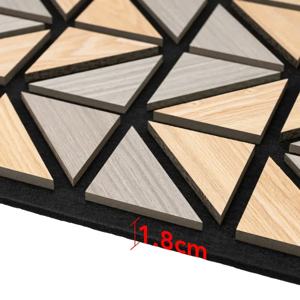 Set 5 Panouri riflaje acustice decorative, HDF si pasla, Naimeed D6750, 50x50x1.8cm, Multicolor