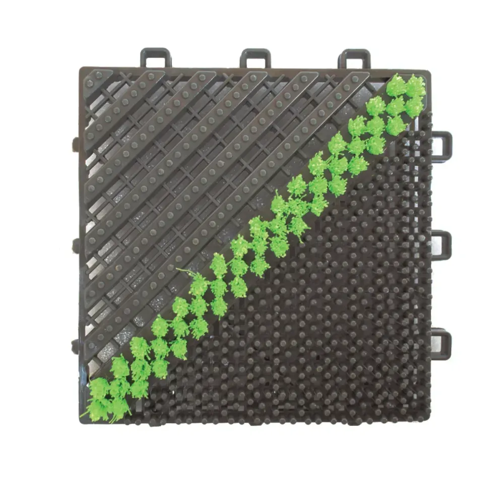 Set 12 placi pardoseala modulara si accesorii din PP, Naimeed D4535, Verde