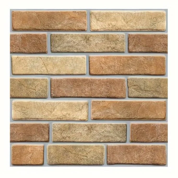 Set 10 x Placi Tapet Autocolant 3D cu Imitatie de Caramida de Piatra, pentru Perete Bucatarie Sufragerie, Usor de Curatat,...