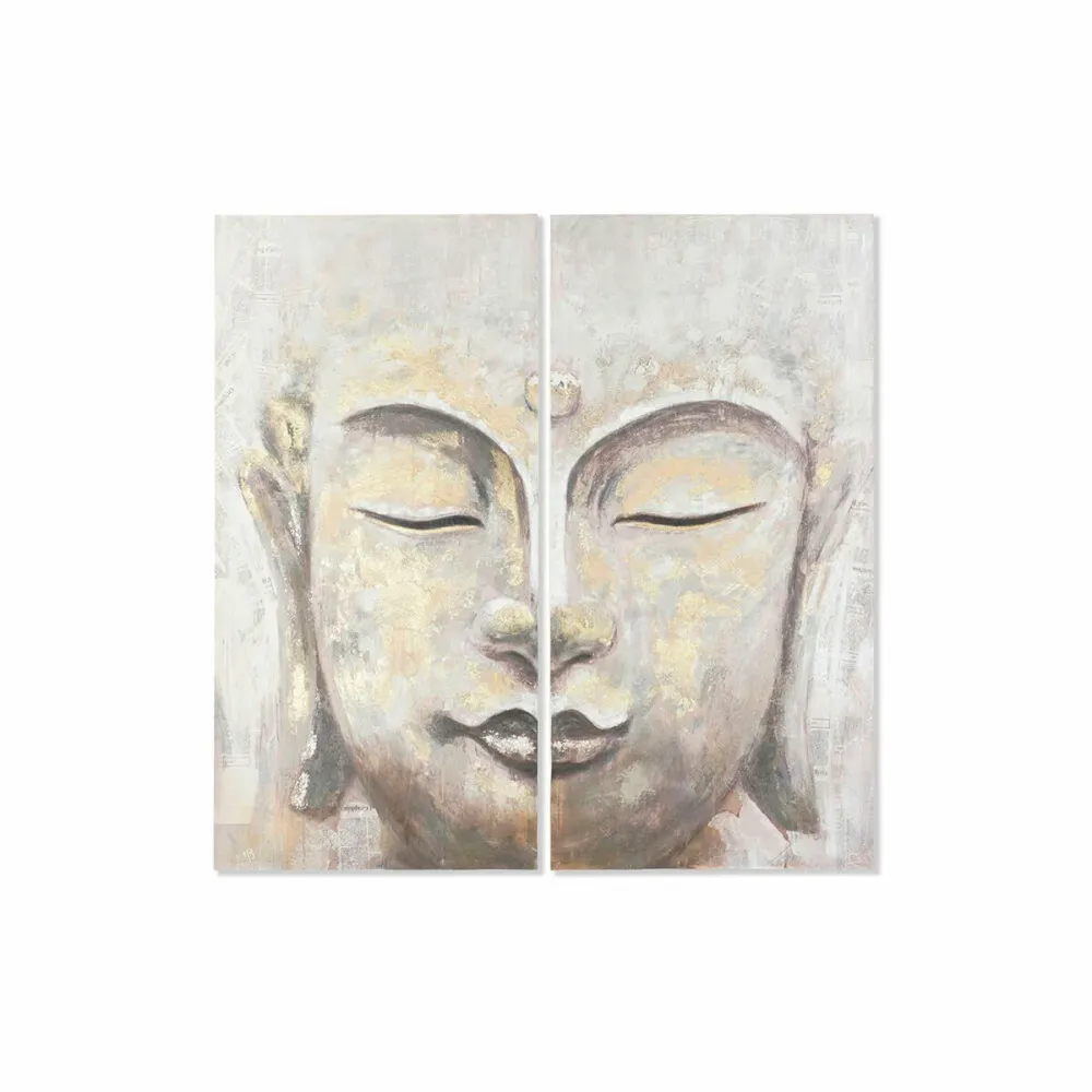 Set de 2 tablouri DKD Home Decor Buda Oriental (120 x 3,7 x 120 cm)