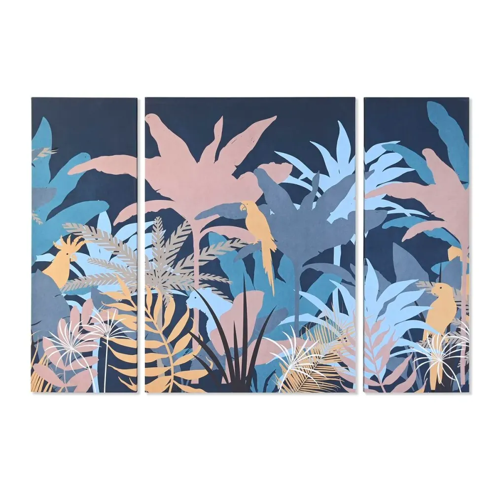 Set de 3 tablouri DKD Home Decor Colonial (140 x 3,8 x 100 cm)