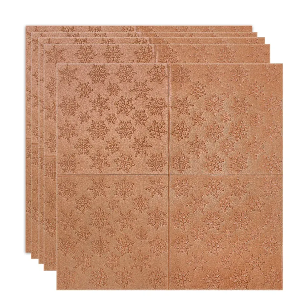 Set 5 x Tapet 3D Autoadeziv, design modern, rezistent la umezeala, usor de curatat, 70x70cm, Naimeed D4720, Maro