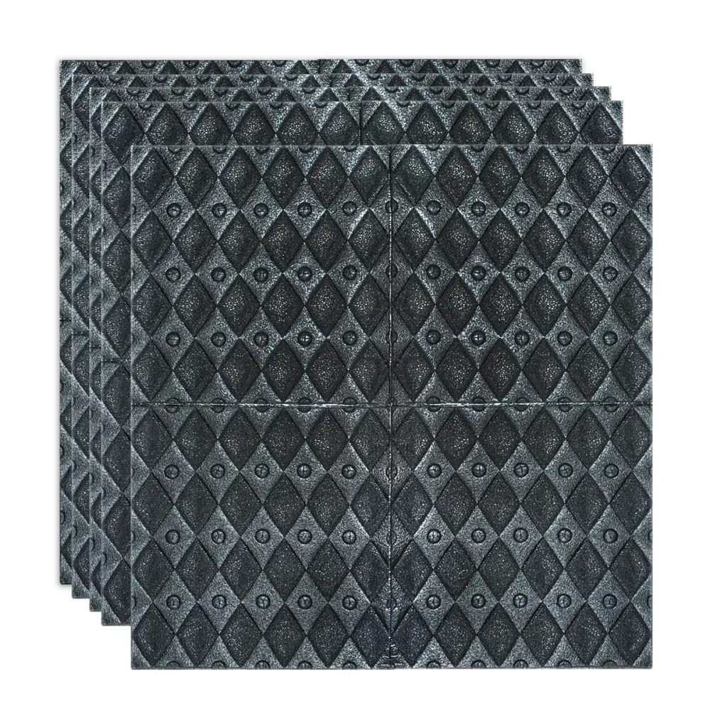 Set 5 x Tapet 3D Autoadeziv, design modern, rezistent la umezeala, usor de curatat, 70x70cm, Naimeed D4759, Negru