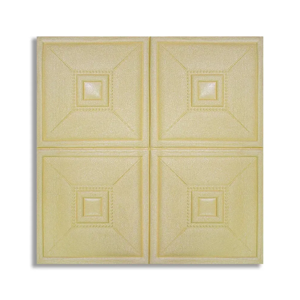 Set 5 x Tapet 3D Autoadeziv, design modern, rezistent la umezeala, usor de curatat, 70x70cm, Naimeed D4736, Galben
