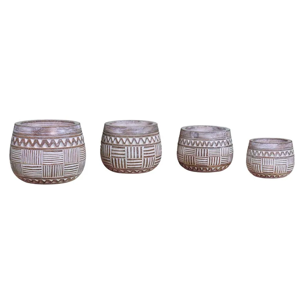 Set 4 vase din lemn de albasia Dewi