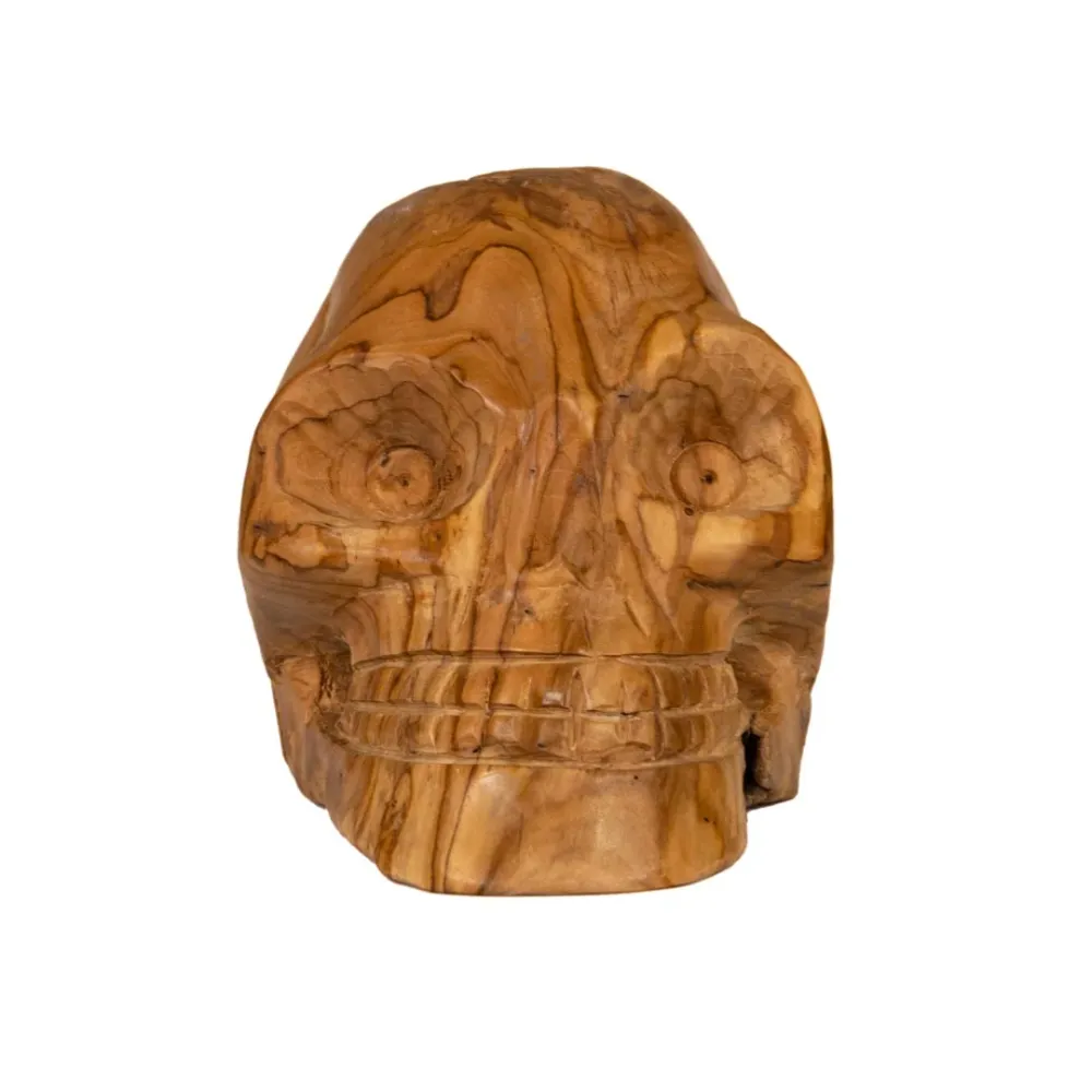 Statueta craniu maro din lemn de tec