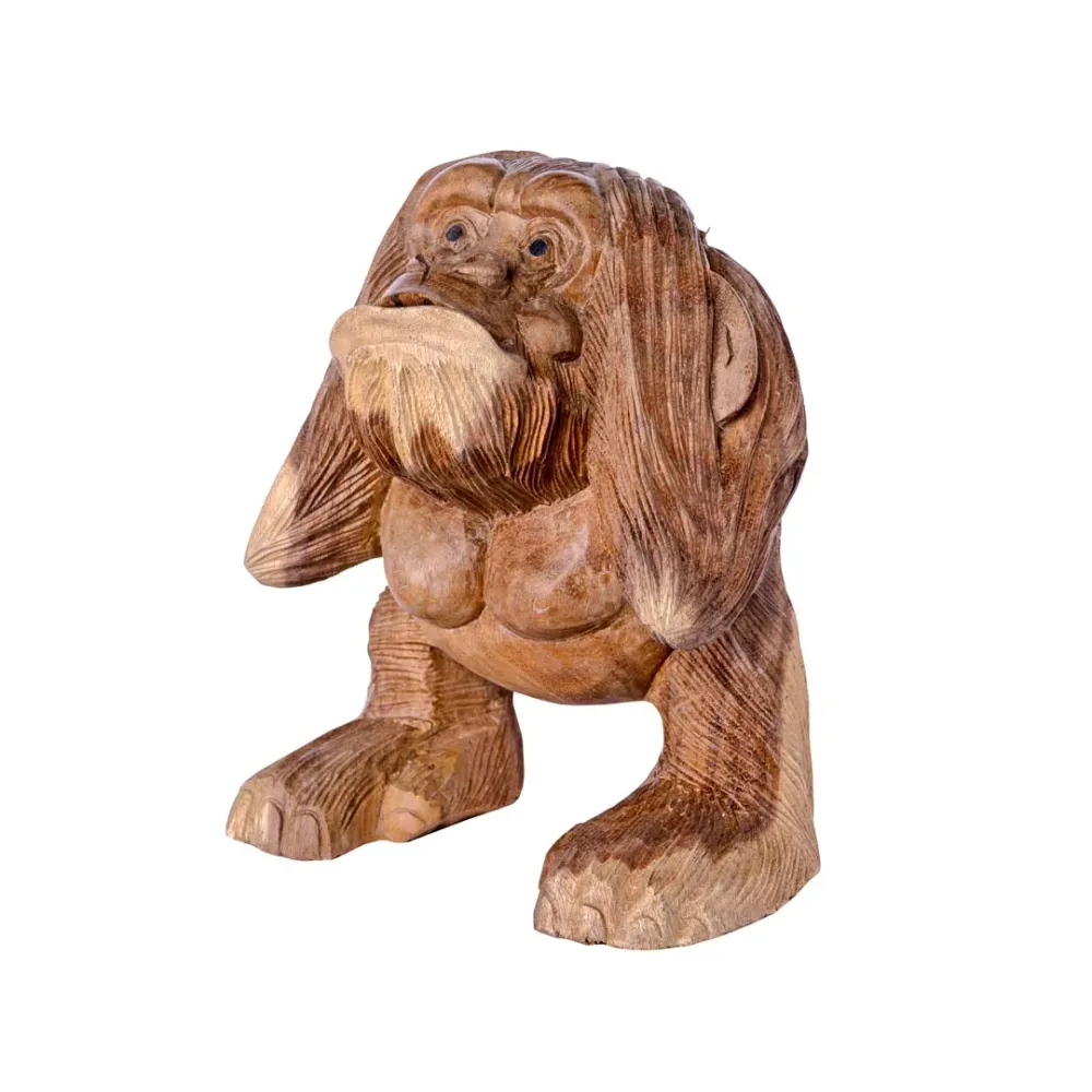 Statueta maimuta din lemn de suar 40 cm