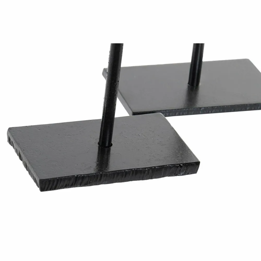 Suport de Lumânări DKD Home Decor Albastru Roz Metal Geam 12 x 12 x 24 cm (2 Unități)