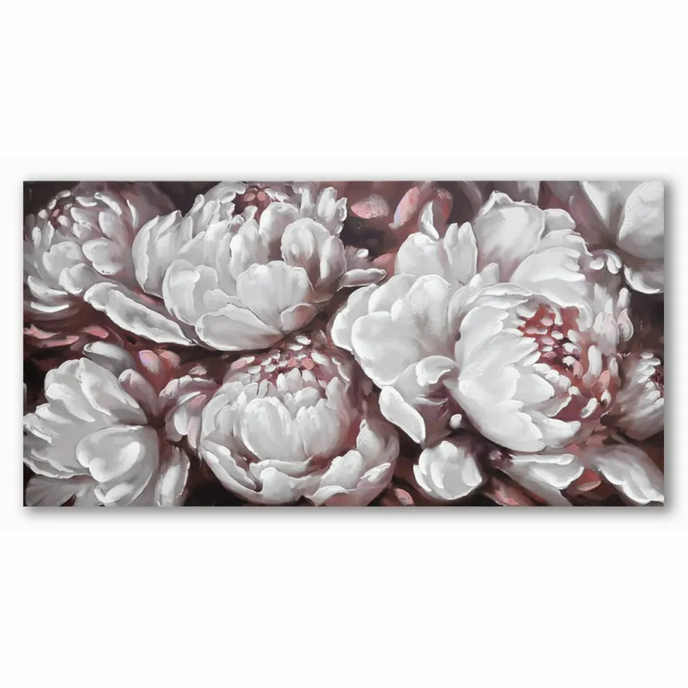 Tablou DKD Home Decor 120 x 3 x 60 cm Květiny Romantic (2 Unități)