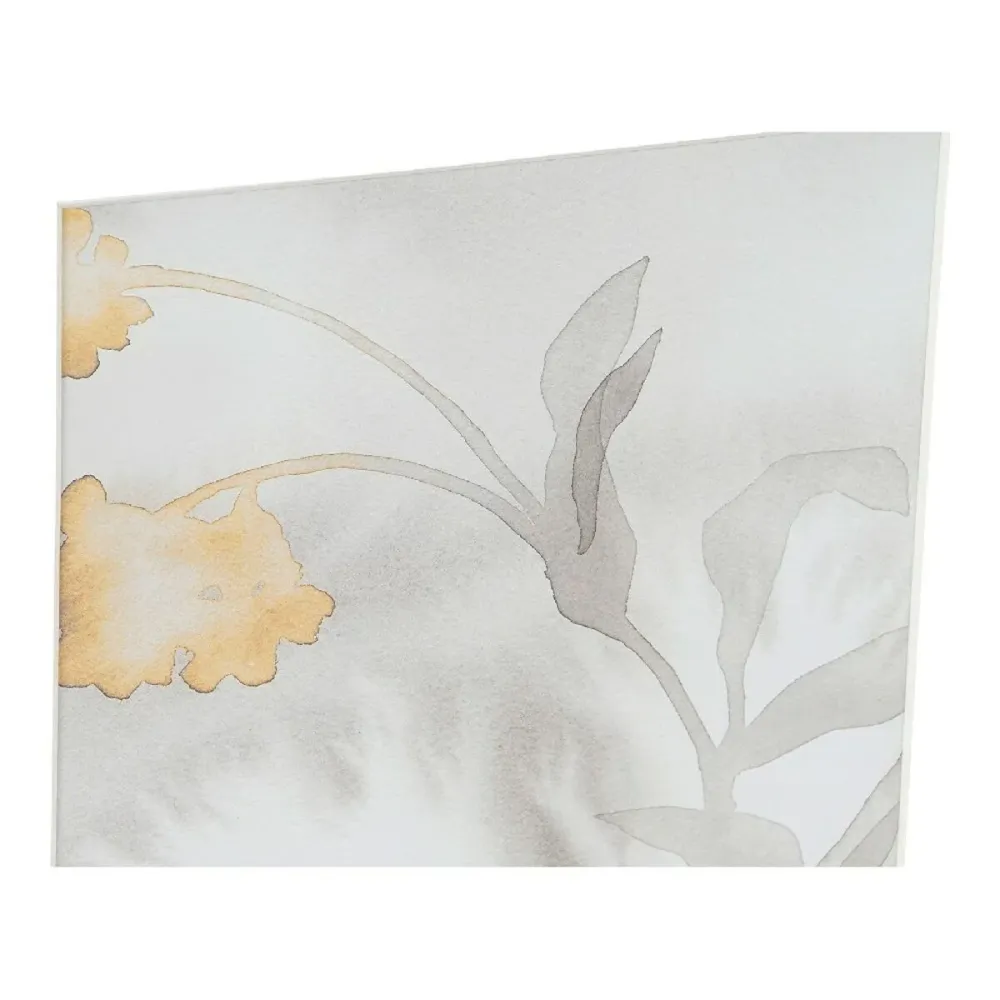Tablou DKD Home Decor Drawed Leaf 33 x 3 x 38 cm Tradiţional Frunza unei plante (2 Unități)