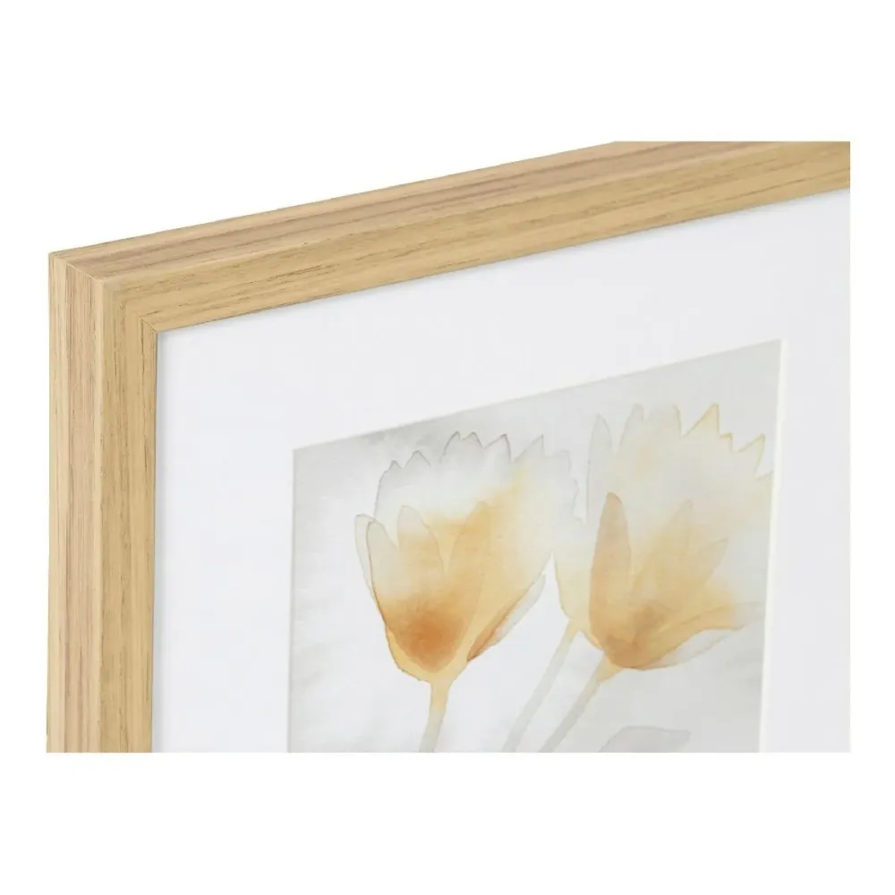 Tablou DKD Home Decor Drawed Leaf 33 x 3 x 38 cm Tradiţional Frunza unei plante (2 Unități)