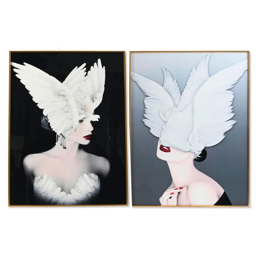 Tablou DKD Home Decor Pene 60 x 3 x 80 cm Modern (2 Unități)