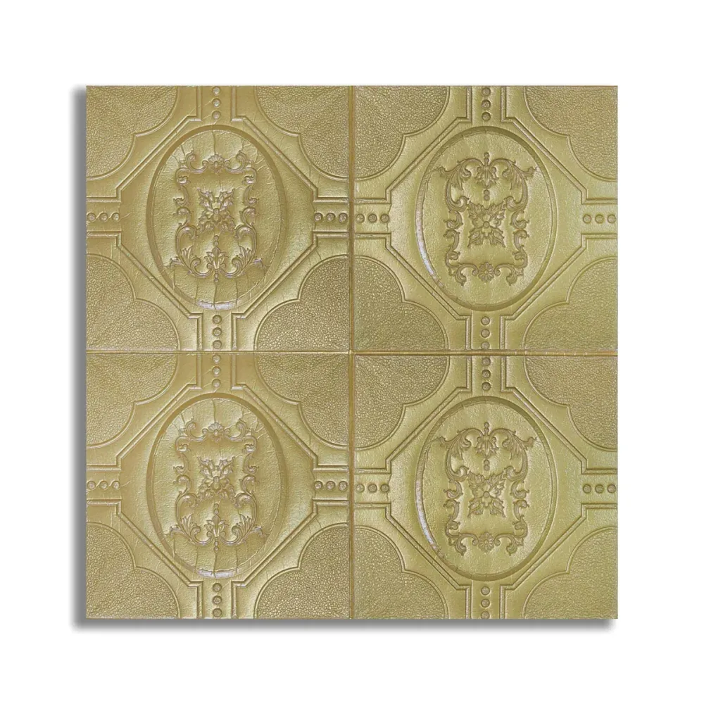 Tapet 3D Autoadeziv, design modern, rezistent la umezeala, usor de curatat, 70x70cm, Naimeed D4748, Auriu