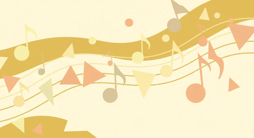 Tapet cameră copii | Melodie colorată cu note muzicale și forme geometrice