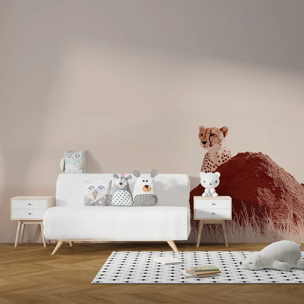 Tapet camera copii | Leopard curios pe un deal