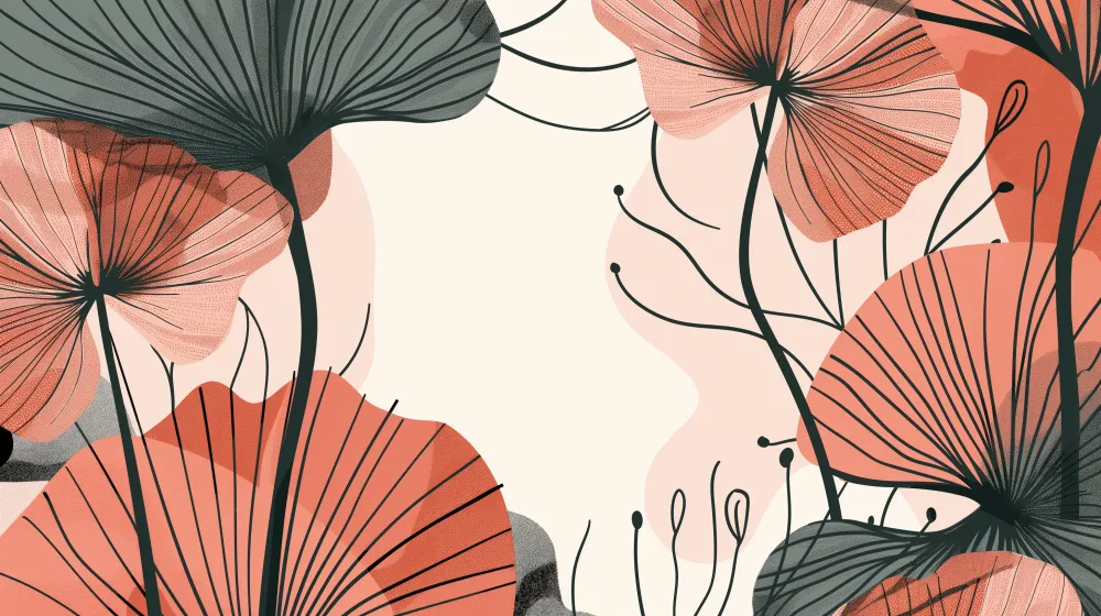 Tapet camera copil | Flori abstracte și culori delicate