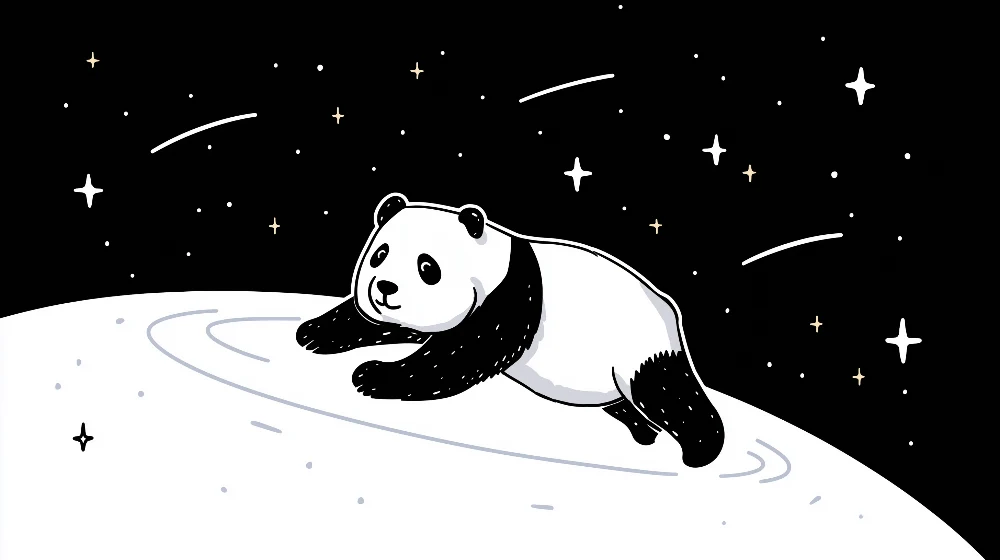 Tapet camera copil | Panda explorator în spațiul stelar