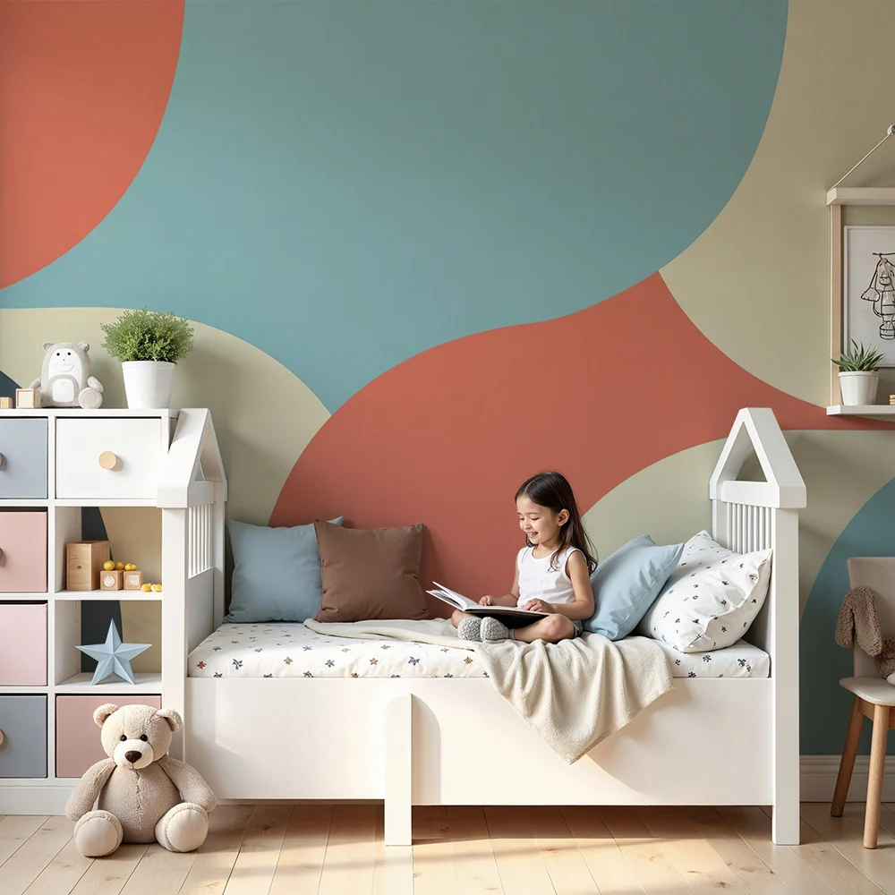 Tapet copii | Modele geometrice colorate pentru o atmosferă modernă