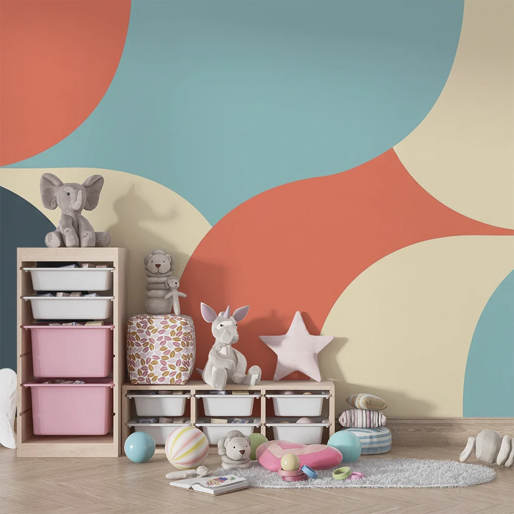 Tapet copii | Modele geometrice colorate pentru o atmosferă modernă