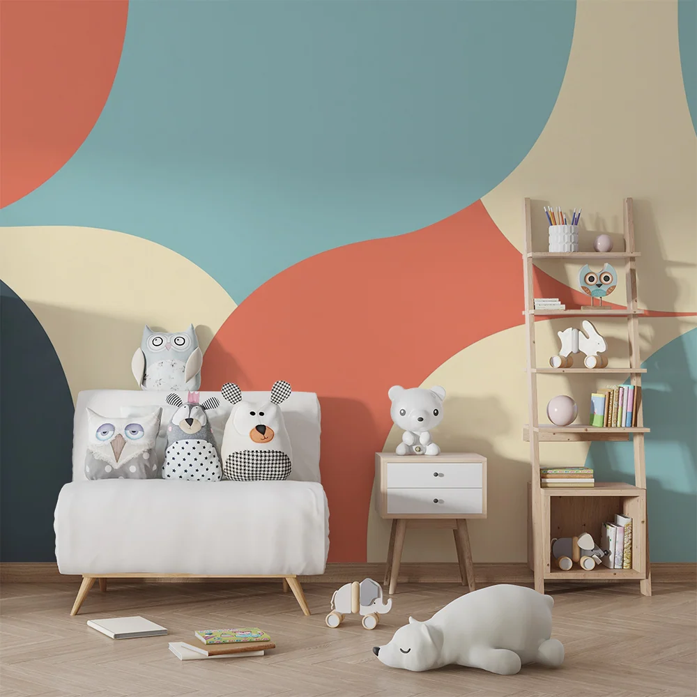 Tapet copii | Modele geometrice colorate pentru o atmosferă modernă