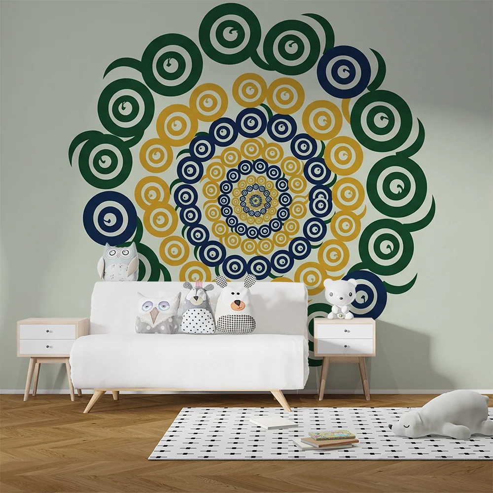 Tapet copii | Modele spirale colorate pe fundal moale
