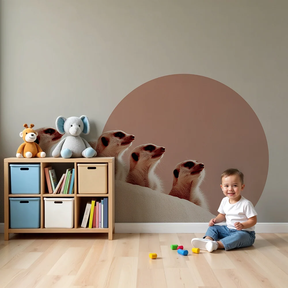 Tapet copii | Suricate curios și design modern