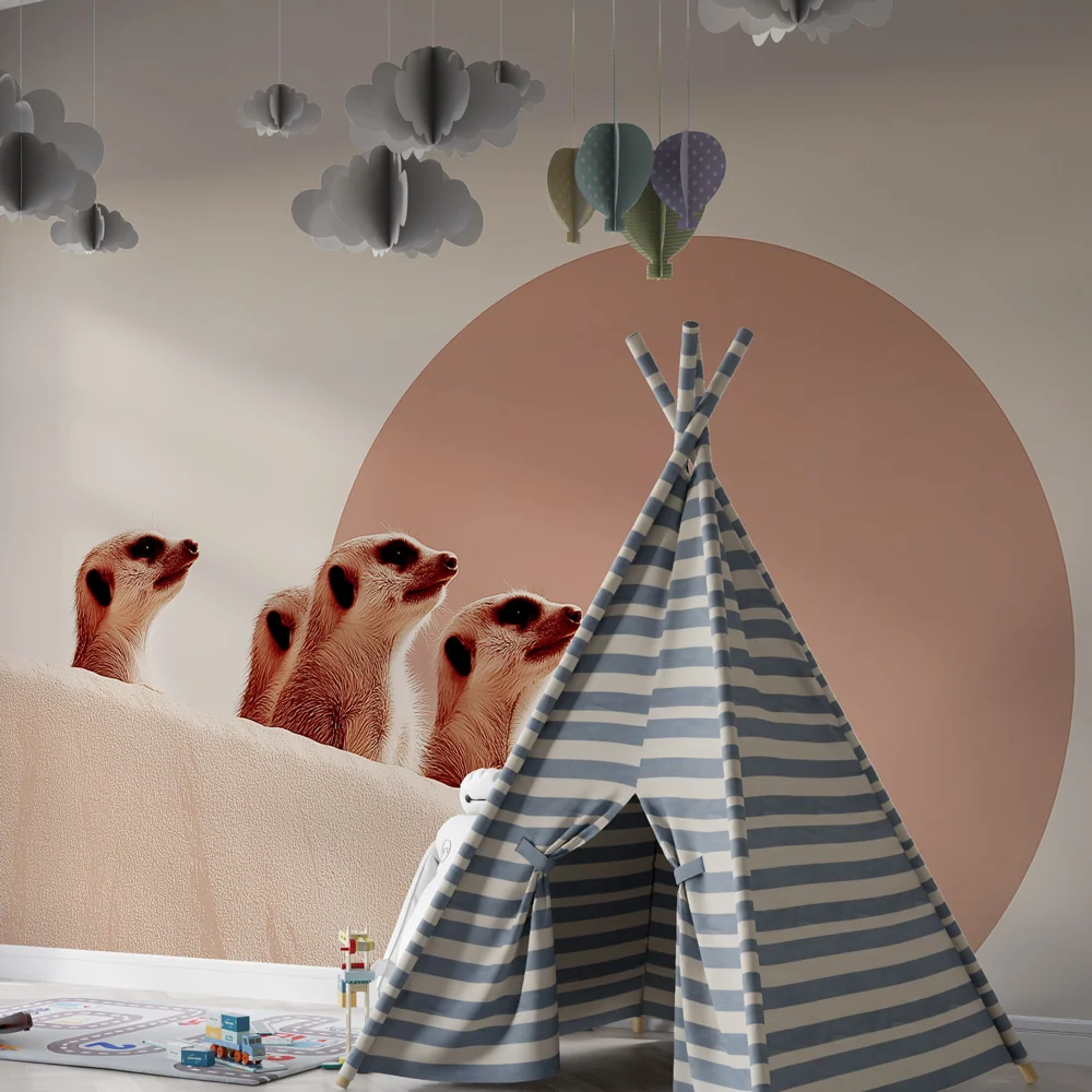 Tapet copii | Suricate curios și design modern