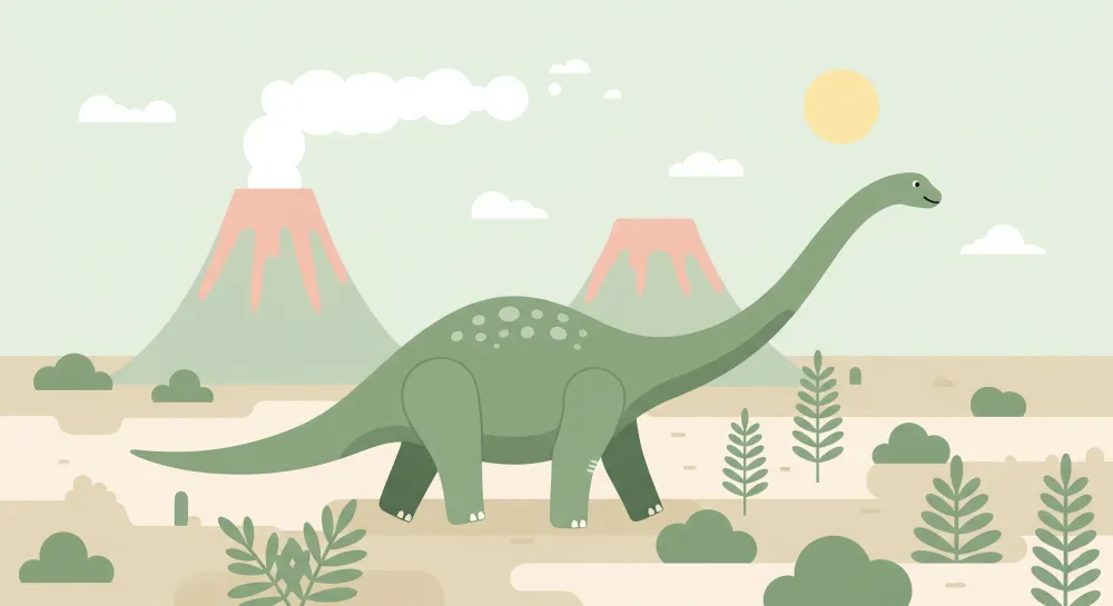 Tapet pentru cameră de copii | Dinozauri și peisaj preistoric