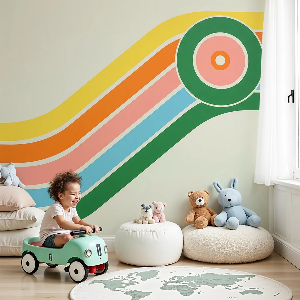 Tapet pentru cameră copii | Modele geometrice colorate și moderne